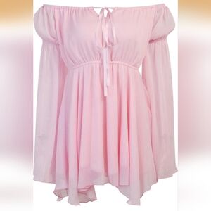 New! Pink Off-Shoulder  Dress Sz M